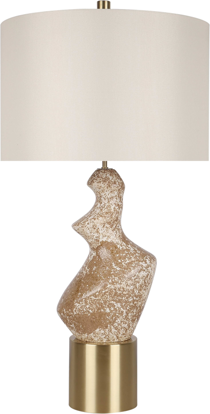 Sculptural Serenity Ceramic & Metal Table Lamp (Case Pack 2)