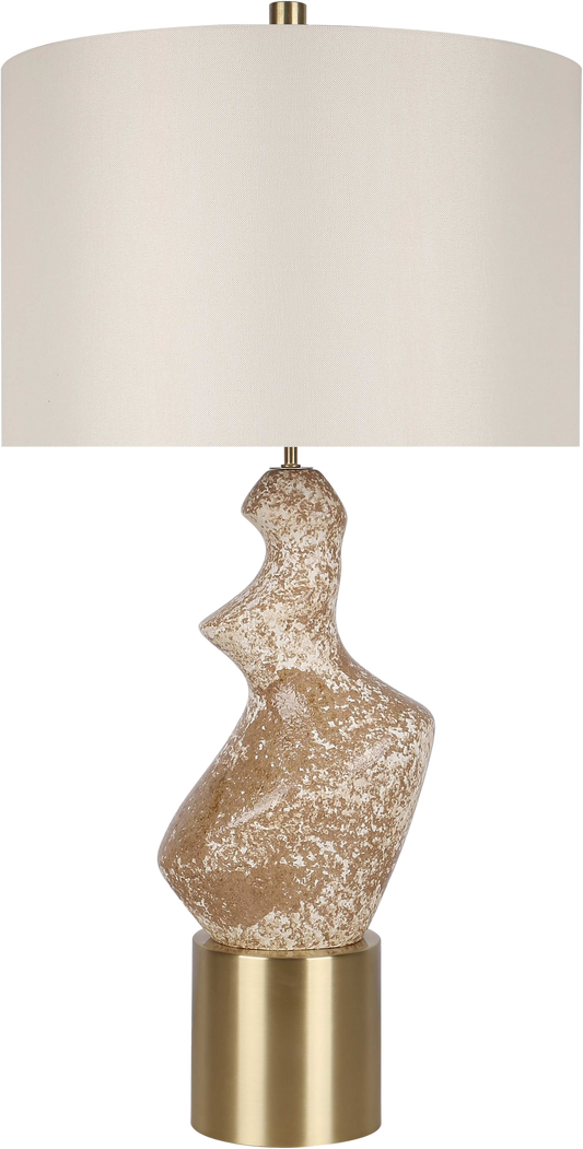Sculptural Serenity Ceramic & Metal Table Lamp (Case Pack 2)