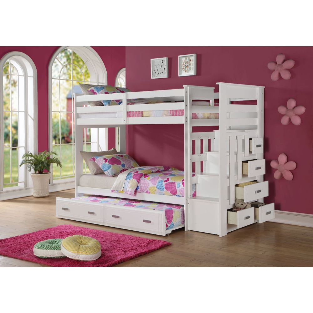 Allentown Teenager Solid Wood Bunk Bed with Trundle & Storage
