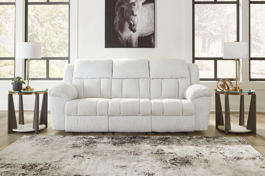 Frohn White Reclining Sofa