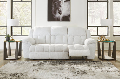 Frohn White Reclining Sofa