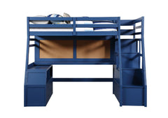 Cama alta doble para adolescentes Jason II con espacio de almacenamiento