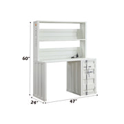 Cargo Writing Desk W/Hutch - White