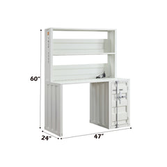 Cargo Writing Desk W/Hutch - White