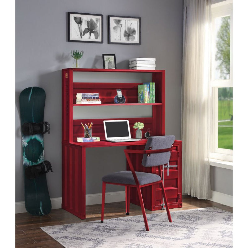 Cargo Writing Desk W/Hutch - Red