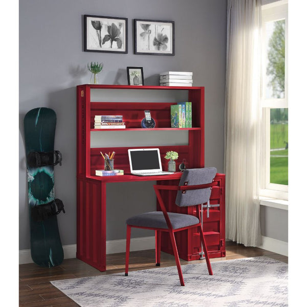 Cargo Writing Desk W/Hutch - Red