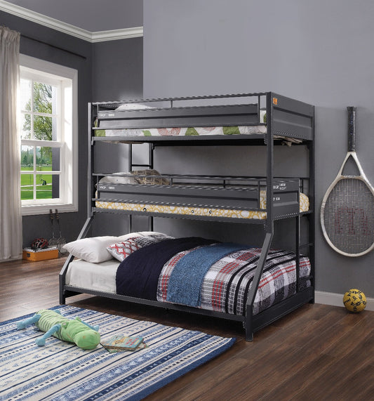 Cargo Teenager Metal Triple Bunk Bed (T/T/F)