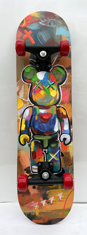 ''Skateboard - Graffiti Bear Red'' Hand-painted Skateboard