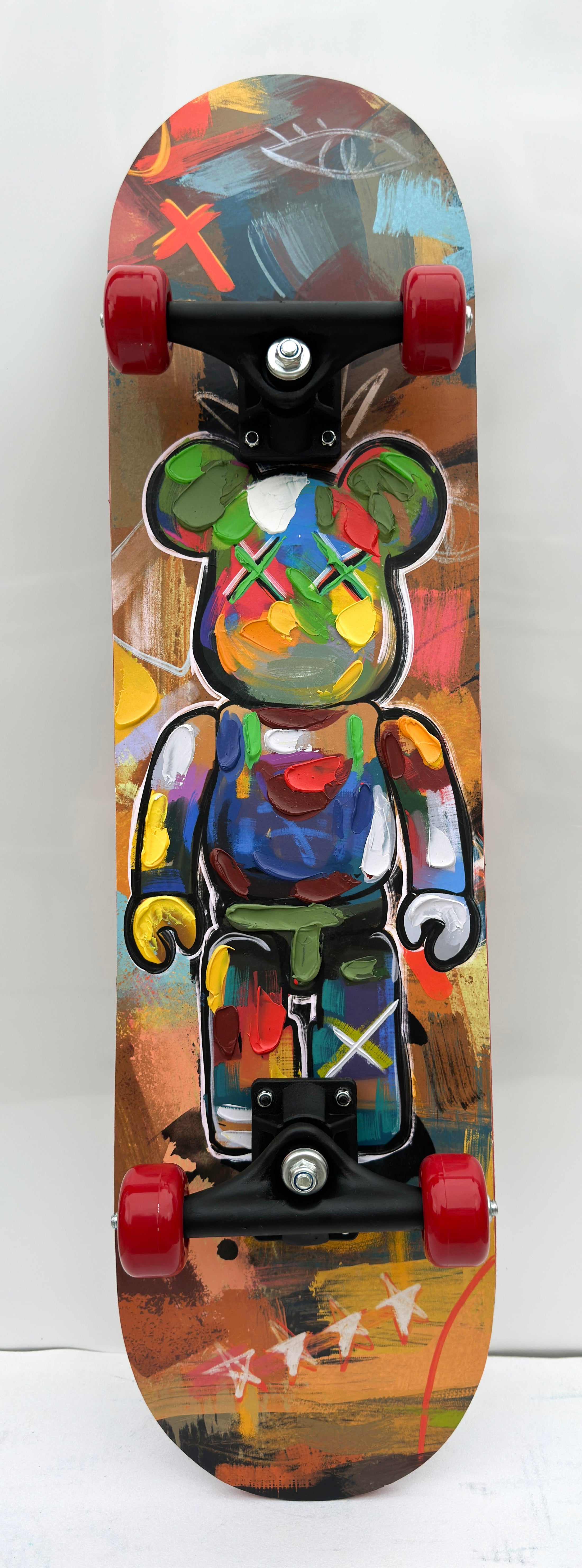 ''Skateboard - Graffiti Bear Red'' Hand-painted Skateboard