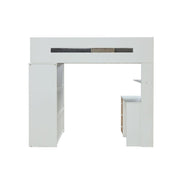 Cama alta individual Nerice de 198 cm con escritorio y armario