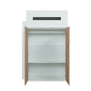 Cama alta individual Nerice de 198 cm con escritorio y armario