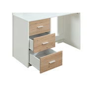 Cama alta individual Nerice de 198 cm con escritorio y armario