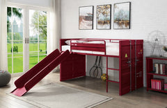 Cama alta doble para adolescentes con tobogán Cargo