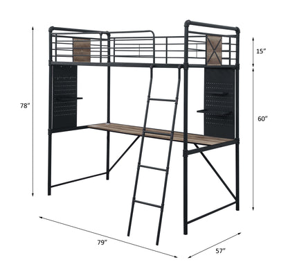 Cordelia 79"L Twin Loft Bed with Desk