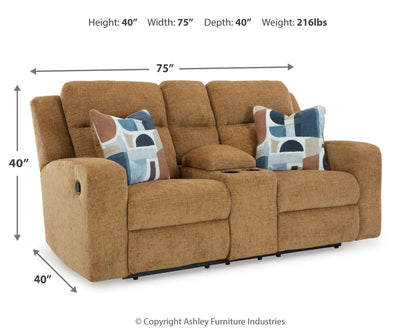 Kanlow DBL Rec Loveseat w/Console