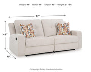 Danum Reclining Sofa in Stone