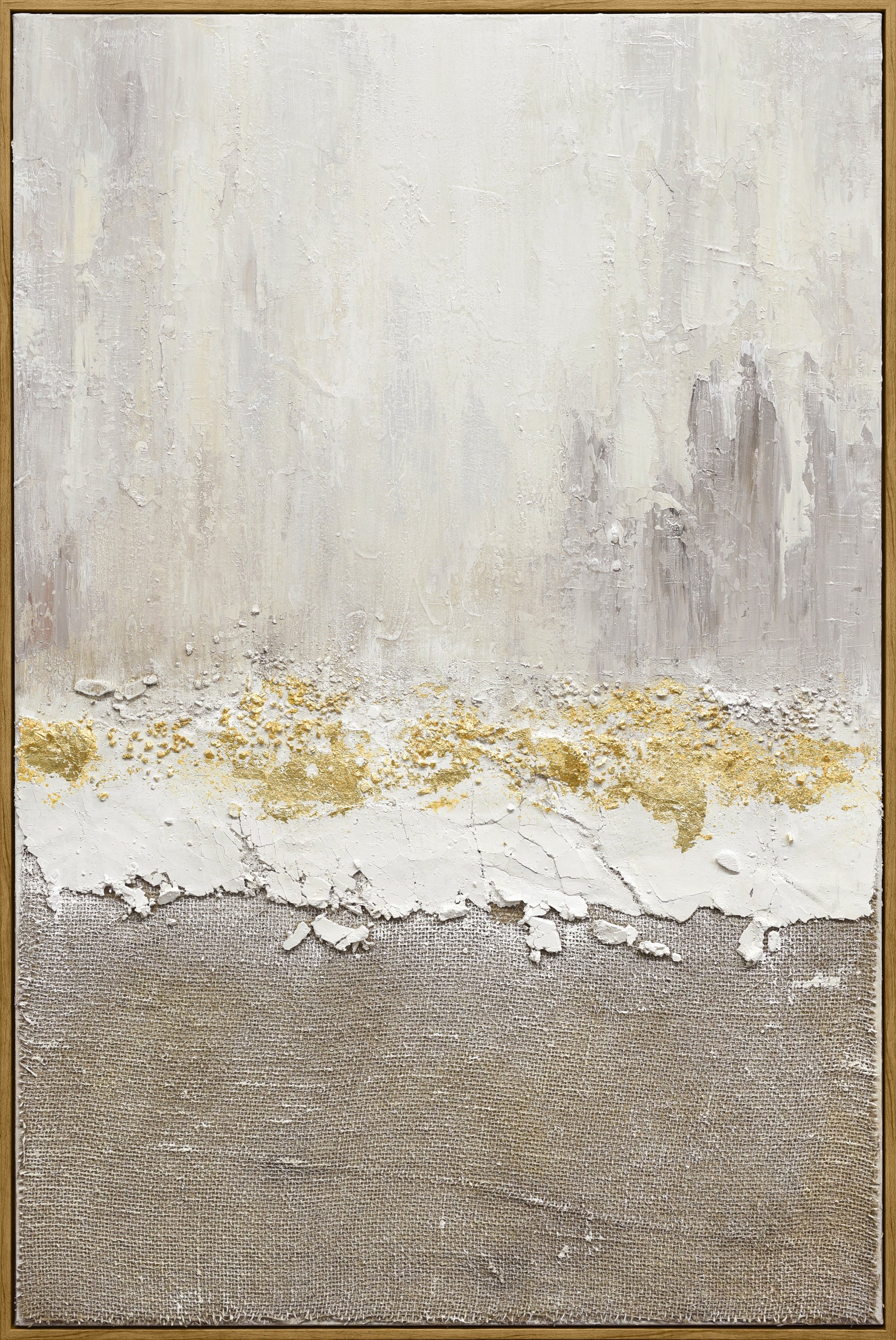 Gilded Strata Hand-Painted Canvas in Frame
