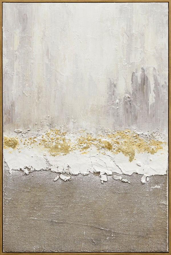 Gilded Strata Hand-Painted Canvas in Frame
