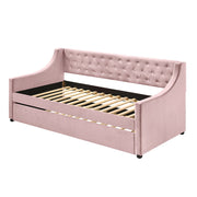 Lianna Daybed W/Trundle (Twin) - Pink Velvet