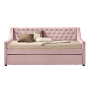 Lianna Daybed W/Trundle (Twin) - Pink Velvet