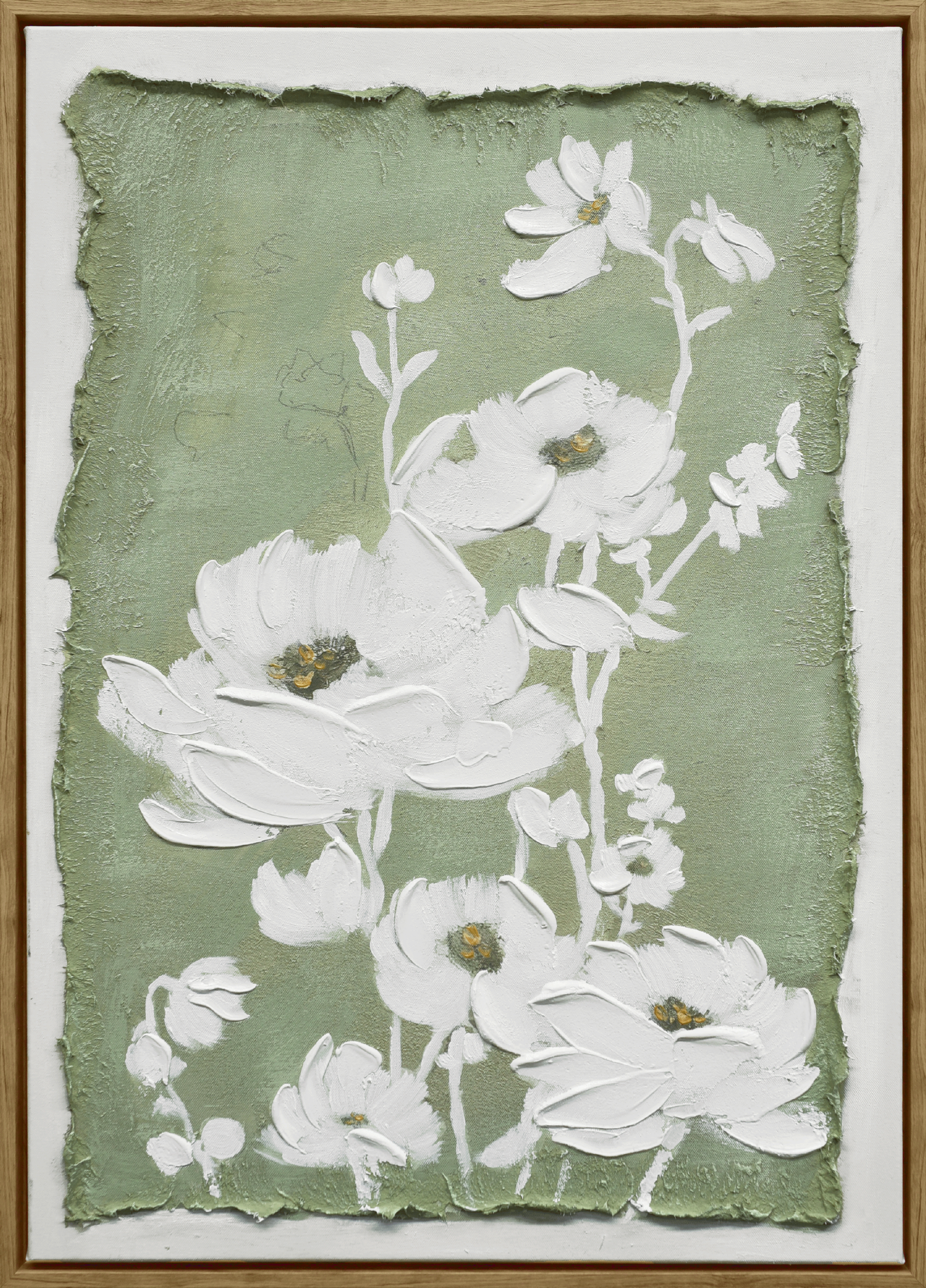 Blossom Serenity II Hand-embellished Canvas in Frame
