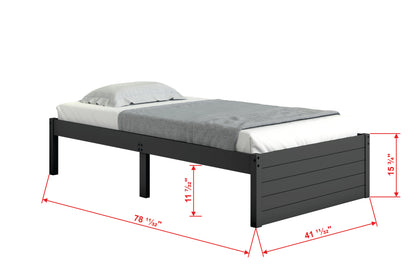 Dark Grey Twin Platform Bed