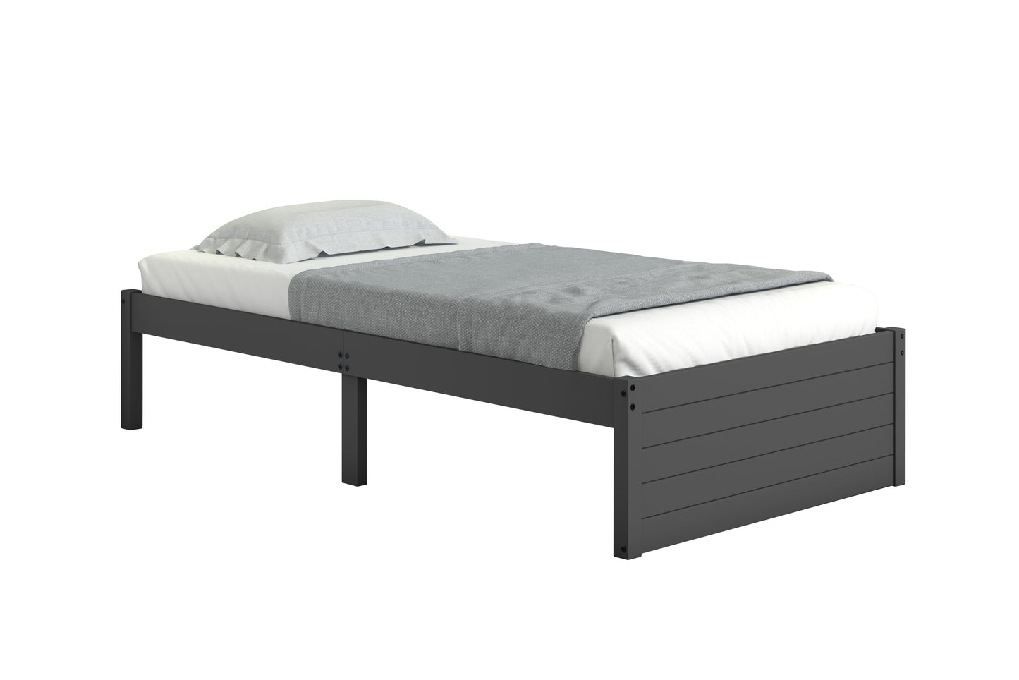 Dark Grey Twin Platform Bed
