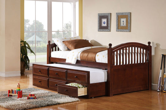 Norwood 3-drawer Bed with Captains Trundle Chestnut