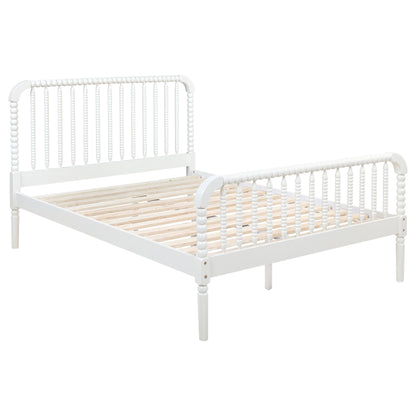 Cama Jones Wood con estructura abierta, color blanco