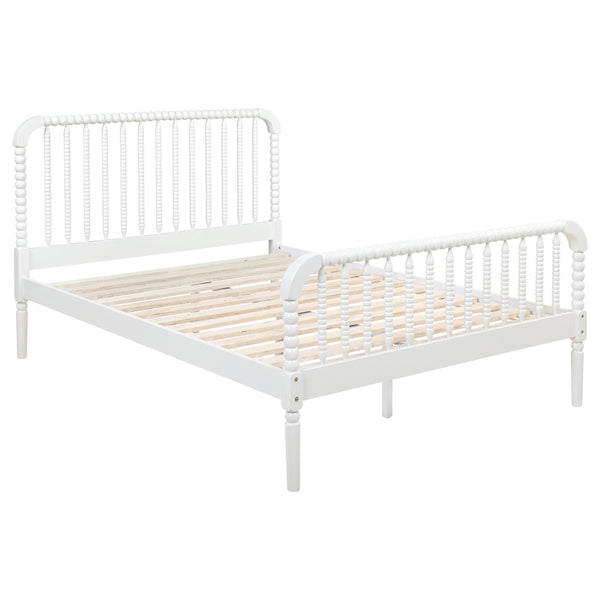 Cama Jones Wood con estructura abierta, color blanco