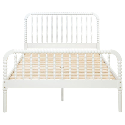 Cama Jones Wood con estructura abierta, color blanco