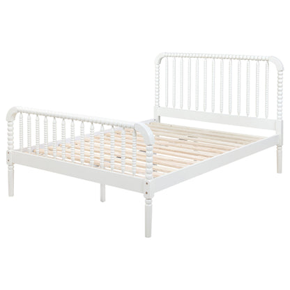Cama Jones Wood con estructura abierta, color blanco