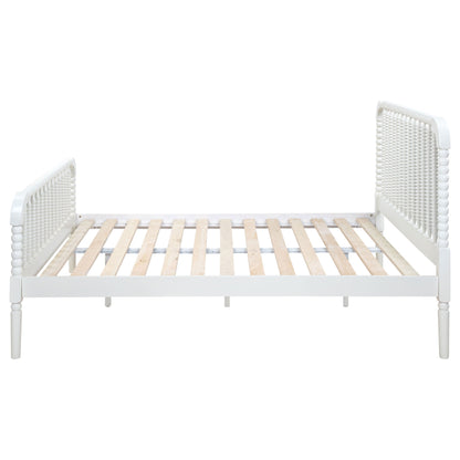 Cama Jones Wood con estructura abierta, color blanco