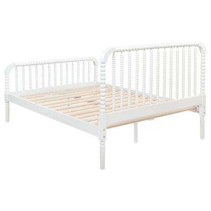 Cama Jones Wood con estructura abierta, color blanco