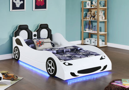 Cruiser Wood LED Race Car Bed Blue