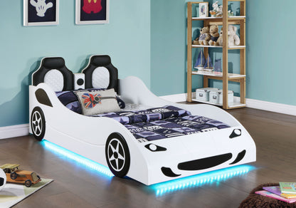 Cruiser Wood LED Race Car Bed Blue