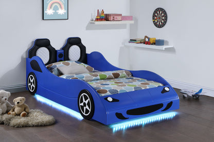 Cruiser Wood LED Race Car Bed Blue