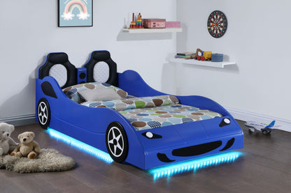 Cruiser Wood LED Race Car Bed Blue
