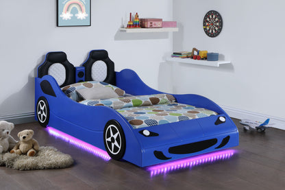 Cruiser Wood LED Race Car Bed Blue