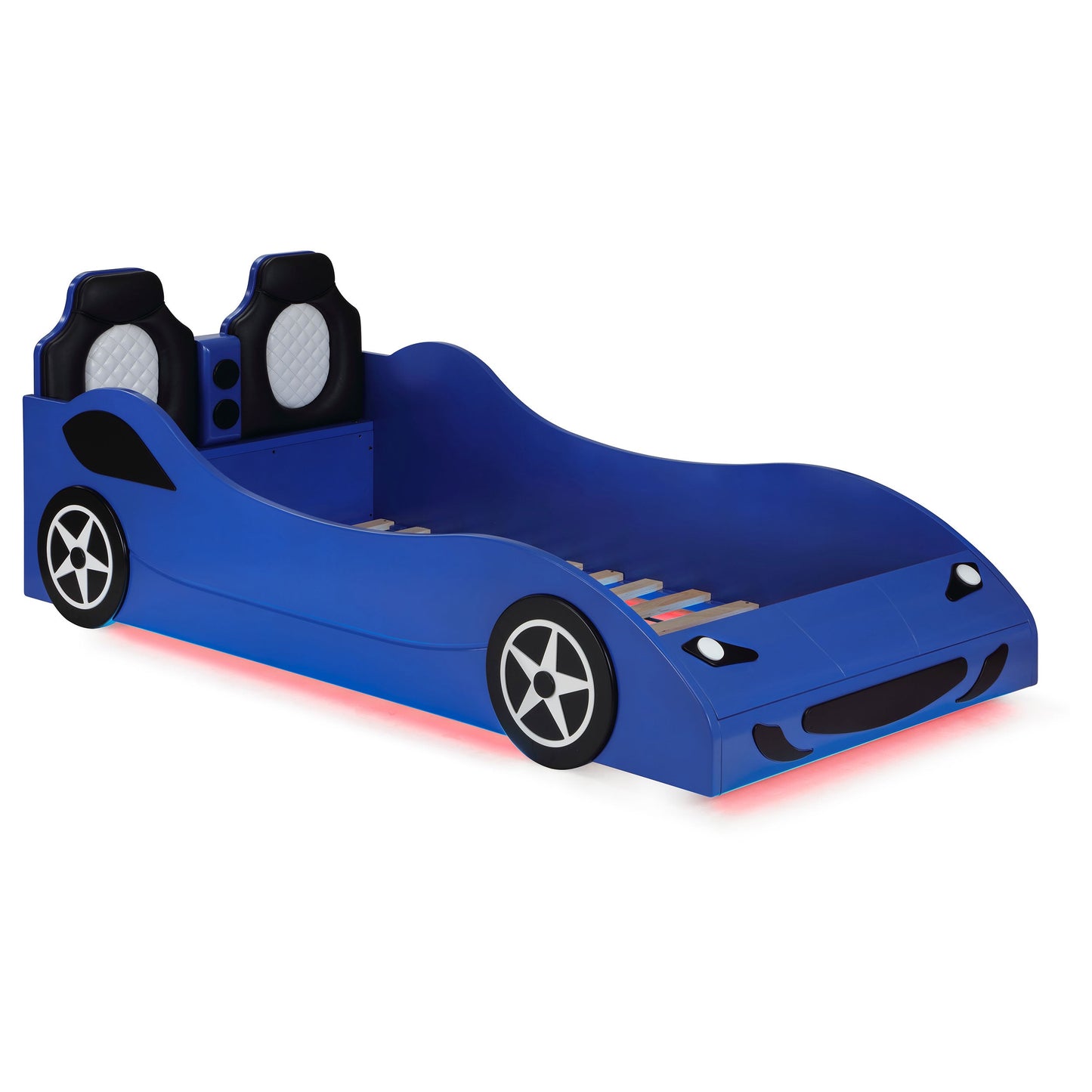 Cruiser Wood LED Race Car Bed Blue