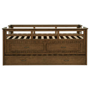 Carlsbad Wood Captains Bed With Trundle Medium Brown