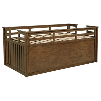 Carlsbad Wood Captains Bed With Trundle Medium Brown