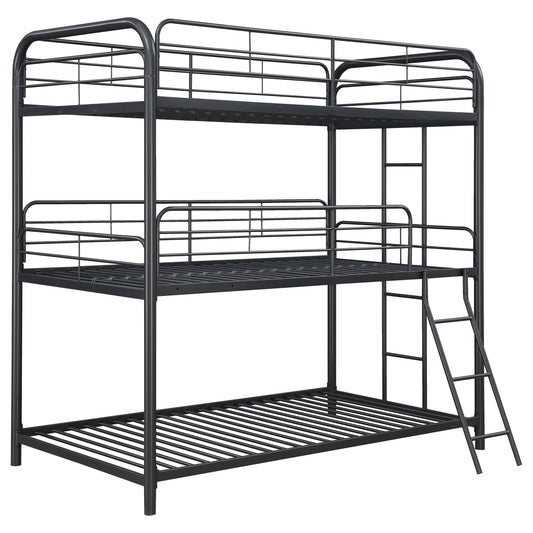Garner Metal Triple Bunk Bed Gunmetal