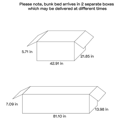 Flynn Wood  Bunk Bed with Mattress Weathered Brown