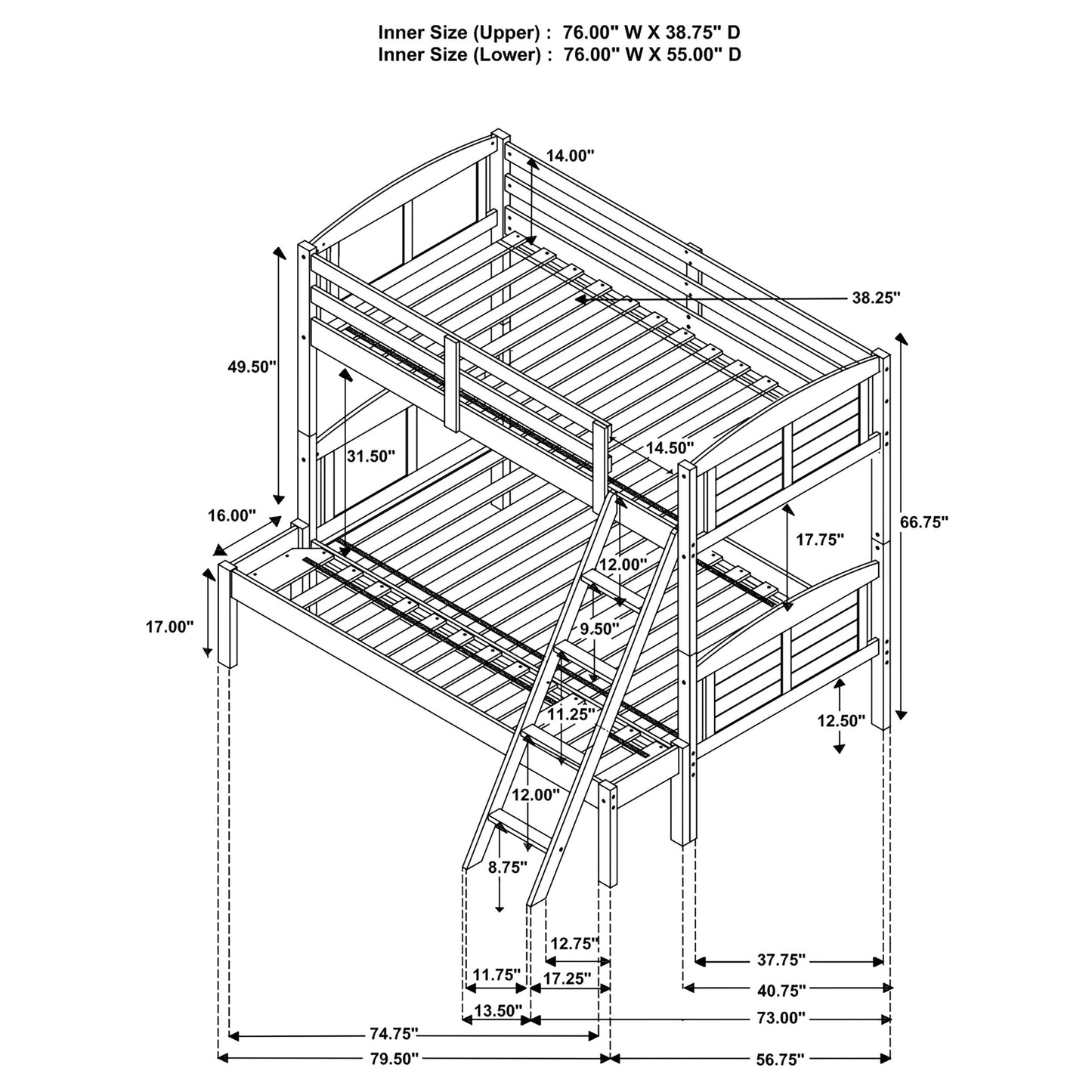 Litera Flynn Wood marrón desgastado