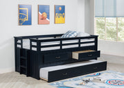 Carlsbad Wood Captains Bed With Trundle Medium Brown