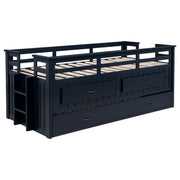 Carlsbad Wood Captains Bed With Trundle Medium Brown