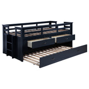 Carlsbad Wood Captains Bed With Trundle Medium Brown