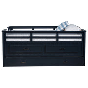 Carlsbad Wood Captains Bed With Trundle Medium Brown