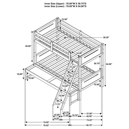 Littleton Wood Twin Over Full Bunk Bed